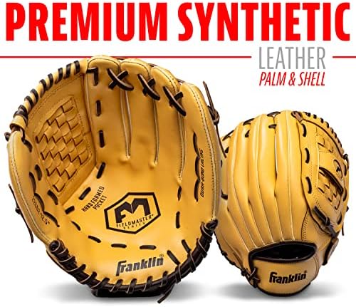 Franklin Sports Baseball + Softball Gloves - Field Master Adult + Youth Baseball + Softball Gloves - Right Hand + Left Hand Gloves - Infield + Outfield Mitts - Multiple Sizes + Colors
