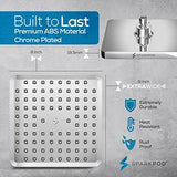 SparkPod Shower Head - High Pressure Rain - Premium Quality Luxury Design - 1-Min Install - Easy Clean Adjustable Replacement for Your Bathroom Shower Heads (Luxury Polished Chrome, 8 Inch Square)