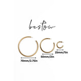 BESTOW Designer Gold and Silver Hoop Earrings for Women: 18K Gold Plated, Hypoallergenic, Waterproof, Non-Tarnish in 3 Sizes: 1 in, 2 in, 2.75 in [Gold, 2 in]