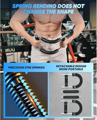 Saker Twister Arm Trainer, 40-100lb Adjustable Chest Workout Equipment, Arm Trainer, Twister Arm Trainer, Portable Power Twister Bar, Detachable Design Fitness Anywhere