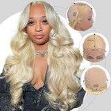 Alimoonbeam 613 13x6 Lace Front Wig Human Hair 200 Density Blonde Body Wave Lace Front Wigs Blonde Wig Human Hair Hd Lace Frontal Wigs 13x6 (30 Inch)