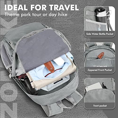 ZOMAKE Lightweight Packable Backpack 30L, Foldable Hiking Backpacks Water Resistant Compact Folding Daypack for Travel(Sliver Grey)