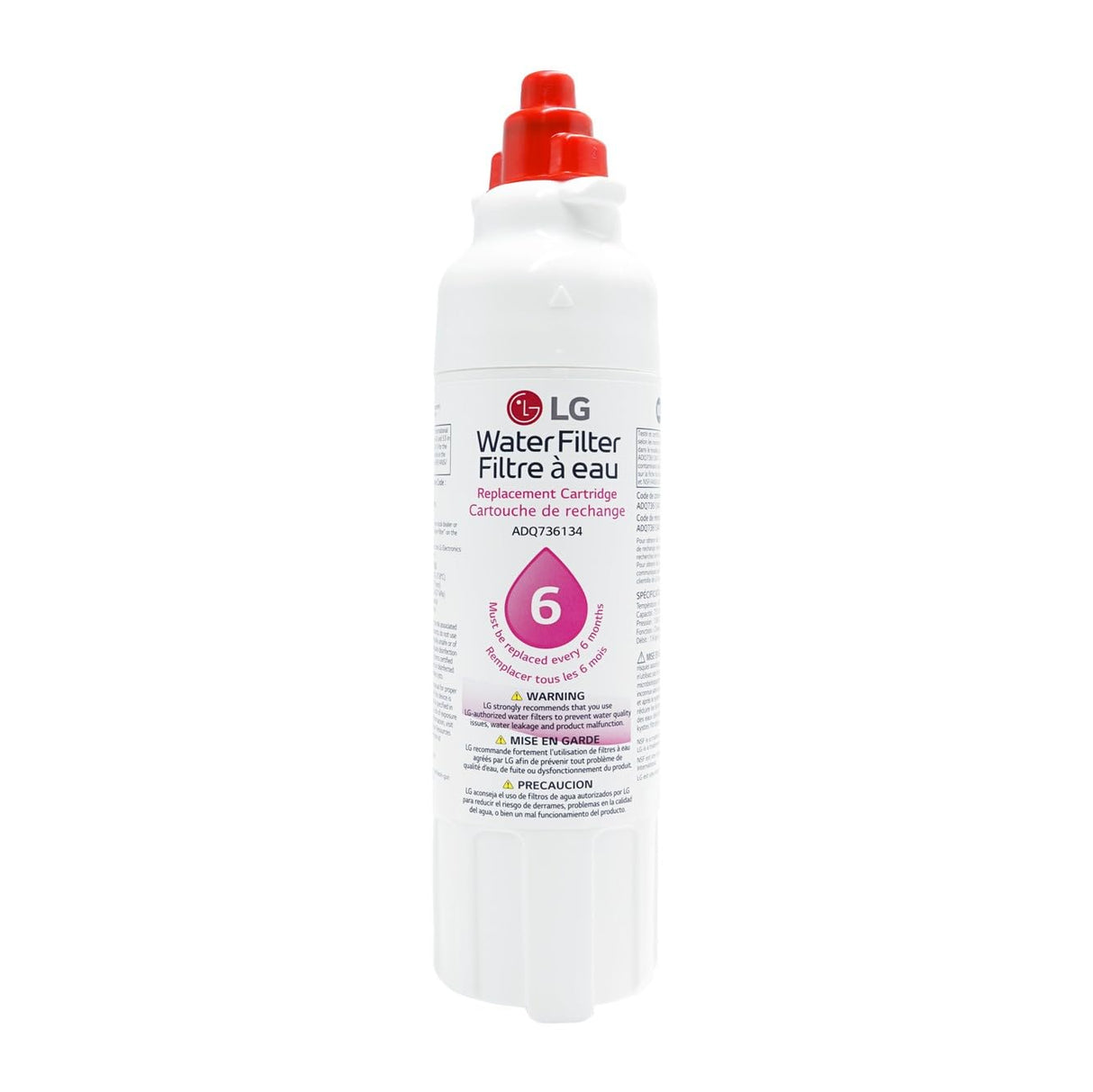 LG LT800P- 6 Month / 200 Gallon Capacity Replacement Refrigerator Water Filter (NSF42 and NSF53) ADQ73613401, ADQ73613408, or ADQ75795104, White