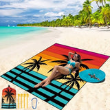 Beach Blanket Waterproof Sandproof Beach Mat 79" X 83" /10'x9'for 2-8 Adults Quick Drying Outdoor Picnic Mat Beach Accessories for Travel, Camping, Hiking