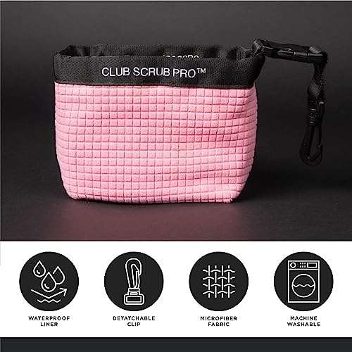 Golf Club and Golf Ball Cleaning Bag, Waterproof Clean Face Technology Liner, Detachable Clip, Machine Washable, Cleans Club Grooves, Dry Exterior (Neoprene or Microfiber Option Available)