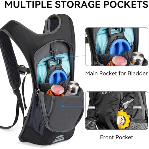 Hydration Pack,Hydration Backpack with 2L Hydration Bladder Lightweight Running Water Backpack for Women Men