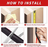 50 Feet D-Shape Rubber Weather Stripping Door Seal Strip, Fingwerk Self-Adhesive Backing Door Weatherstripping for Door Frame Insulation Large Gap, Easy Cut to Size with Tailor Scissors(Black)