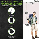 Telescoping Tarp Poles | Replacement Canopy Adjustable Aluminum Rods, Portable & Lightweight for Tent Fly, Awning, Outdoor Camping, Hiking, Backpacking & Rainfly + Pegs & Reflective Ropes