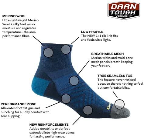 Darn Tough Men's 1/4 Ultra-Lightweight Run Sock (Style 1034) -