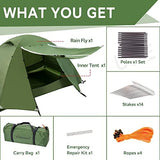 Clostnature Polaris Lightweight Backpacking Tent - 1/1.5/2/3/4/6 Person Ultralight Waterproof Camping Tent, 3 Season Large Size Easy Setup Tent for Family, Outdoor, Hiking and Mountaineering