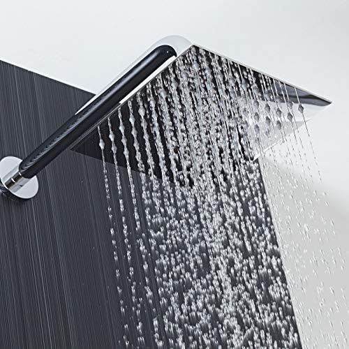 Voolan Rain Shower head, High Pressure Shower Head Made of 304 Stainless Steel, Relaxed Shower Experience Even at Low Water Flow and Pressure (10" Chrome)