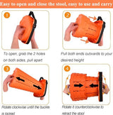 Fishboy Upgraded Square Collapsible Stool, 400lbs Max Weight, Lightweight But Sturdy, Portable Retractable Folding Telescoping Foldable Camping Stool for Adults Outdoor Fishing Hiking Travel BBQ