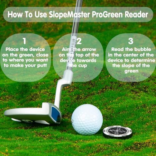 SlopeMaster ProGreen Reader - Golf Ball Marker with High Precision Green Reading Aid Golf Accessories for Men Women