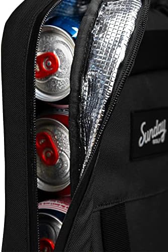 Golf Cooler Bag, Capacity for 7 Cans, Discrete, Water Resistant Zippers, Sleeves for Ice Packs, with 3 Grab Handles by Sunday Golf