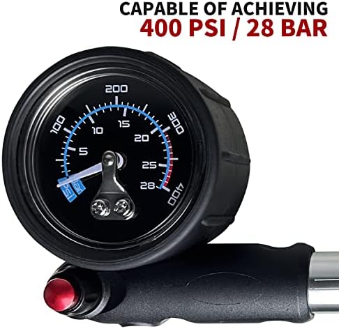 BV Mini Bike Pump Portable Frame Pump, Air Ball Pump Inflator with Ball Pump Needles, Fits Presta & Schrader- Smart Valve