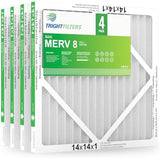 14x14x1 Air Filter 4 Pack, MERV 8 Pleated Dust Defense Air Filters Replacement Air Conditioner HVAC AC Furnace Filter, Durable and Lightweight