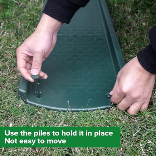 Splash Blocks for Gutters Downspouts, 24" Downspout Extensions for Rain Water Drainage, Thickened Gutter Splash Guard with Fixing Piles(2 Pack, Green)