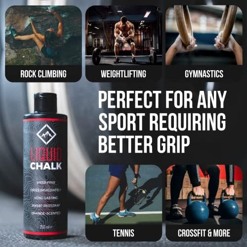 SURVIVOR Liquid Chalk – Gym Chalk for Weightlifting, Rock Climbing, Bouldering, Gymnastics, Pole Grip, & More - Lifting Chalk & Climbing Chalk for Dry Hands