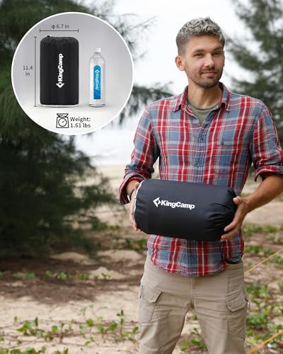 KingCamp Cot Pad Topper for Camping, Soft Warm Non-Slip Cot Mattress, Comfortable Lightweight Sleeping Mat for Outdoor & Indoor, Picnic, Hiking, Backpacking, Yoga