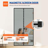 MAGZO Magnetic Screen Door Fit Door Size 30 x 80 Inch, Screen Size 32" x 81" Sturdy Magnet Middle Opening Screen Mesh
