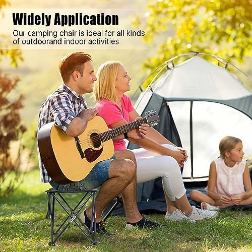 2 Pack Camping Stool Portable, 13.7 Inch Folding Stool for Outdoor Gardening, Fishing, BBQ, Hiking with Carry Bag(400 LBS Capacity)