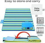 Extra Large 80"x 80" Beach Blanket, Outdoor Picnic Blankets, Waterproof Sandproof Portable Blankets, Foldable and Lightweight for Spring Summer Camping, Beach, Park (Blue, 80x80 in)