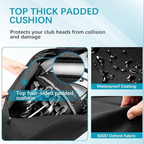 Himal Outdoors Soft-Sided Golf Travel Bag with Wheels - Heavy Duty 600D Polyester Oxford Wear-Resistant, Excellent Zipper Universal Size