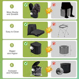 Portable Toilet Kit, Camping Toilet with Pop-Up Privacy Tent and Poo Gel Toilet Bags, Washable Portable Outdoor Showers Changing Rooms