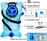 Insulated Hydration Backpack Pack with 3L BPA Free Leak Proof Water Bladder, Large Storage Lightweight Hiking Daypack with Waist Pouches & Cooler Layer, for Running, Biking, Camping, Festival