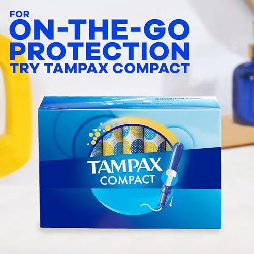 Tampax Pearl Tampons Regular Absorbency, with Leakguard Braid, Unscented, 50 Count x 2 Packs (100 Count Total)