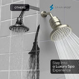 SparkPod Luxury Filtered Shower Head Set 23 Stage Shower Filter - Reduces Chlorine and Heavy Metals - High Pressure Showerhead Filter (6" Round, Brushed Nickel)