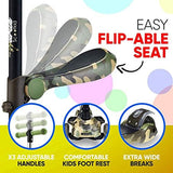 Hurtle 3-Wheeled Scooter for Kids - Wheel LED Lights, Adjustable Lean-to-Steer Handlebar, and Foldable Seat - Sit or Stand Ride with Brake for Boys and Girls Ages 1-14 Years Old