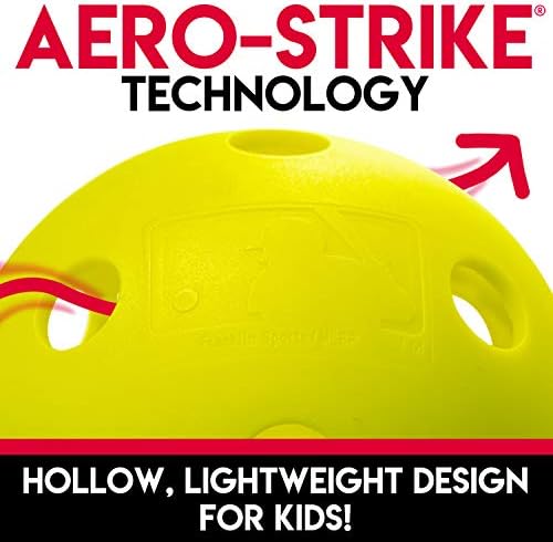 Franklin Sports Plastic Softballs - MLB - Includes 6 Balls for Batting Practice or Backyard Baseball Play - Replacement Balls – 90mm Official Baseball Size - Yellow