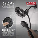 Delta Faucet Arvo 14 Series Single-Handle Tub and Shower Trim Kit, Shower Faucet with 4-Spray In2ition 2-in-1 Dual Hand Held Shower Head with Hose, Matte Black 144840-BL-I (Valve Included)