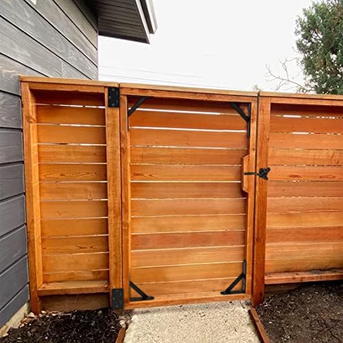 Gate Frame Fence Kit With Gate Latch, Anti-Sag Corner Brace Bracket Hardware Kit With Hinges