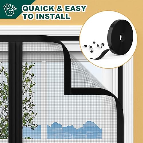 Magnetic Screen Door, Fits Door Size 60" X 80", Door Mesh with Magnetic Closure and Super Strong Magnets, Heavy Duty Double Opening for Sliding Patio and French Doors