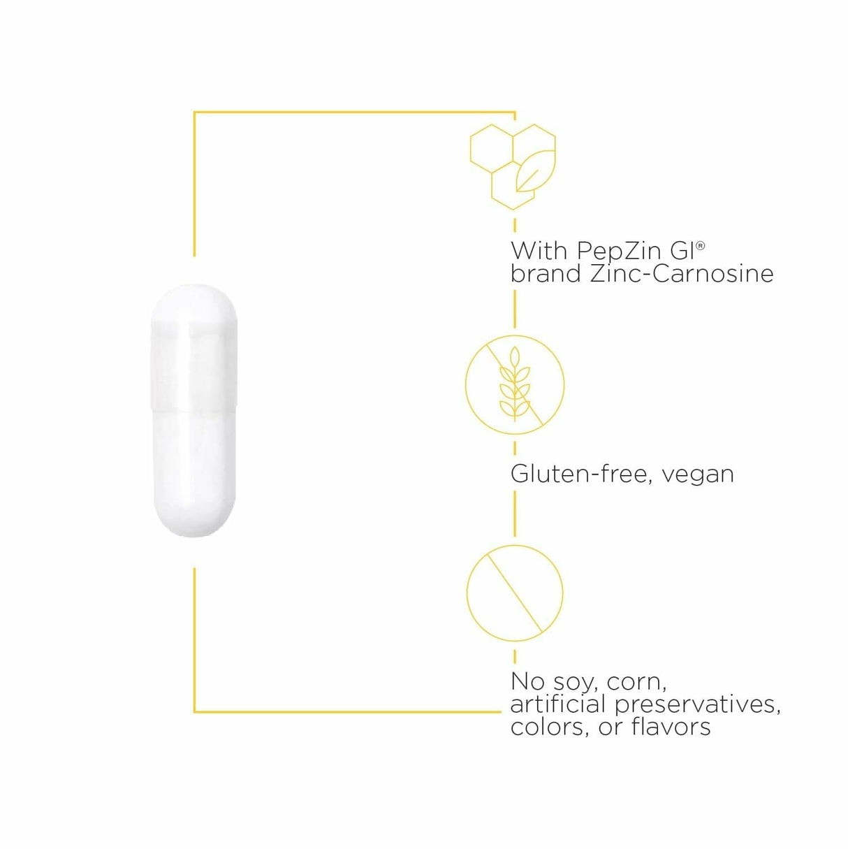 Integrative Therapeutics Zinc-Carnosine - Digestive & Gut Health Support* - GI Tract Supplement - Vegan, Gluten-Free & Dairy-Free - 60 Capsules (60 Servings)