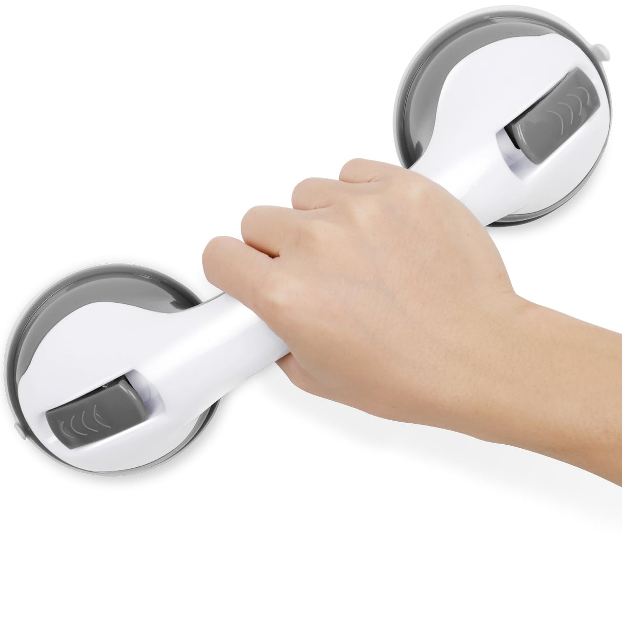 Shower Handle 2 Packs Grab Bars for Bathtubs & Showers, 12 inch Grab Bars for Bathroom with Strong Hold Suction Cup, Balance Bar Safety Hand Rail for Injury, Senior, Elderly Grey