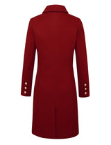 IDEALSANXUN Christmas Outfits for Women Fall Fashion Winter Clothes Wool Coats Trench Coat Peacoat, Maple Red, M