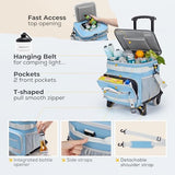 TOURIT Collapsible 48-Can Leak-Proof Insulated Rolling Cooler with All-Terrain Cart, Upgraded Fixtures and New Wheels Suitable for Beach, Picnic, Shopping