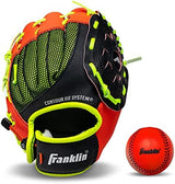 Franklin Sports Youth Teeball Glove - 9.0 Inch Neo-Grip Synthetic Leather Fielding Glove - Left & Right Handed Ready To Play with Ball