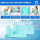 Sükeen 4 Pack Cooling Towels (40"x12"), Soft Microfiber Chilly Towel for Sport, Running, Gym, Fitness & More Activities