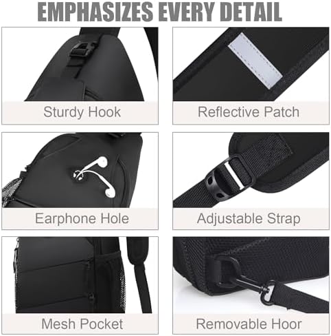 Crossbody Bags for Women Men Trendy Sling Bag Bakpack Casual Chest Bag with Convertible Shoulder Strap