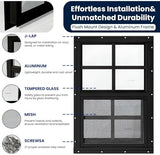 COLORPAPA 2 Pack Shed Windows,12" x 18" Small Sliding Windows,Flush Mount Windows with Tempered Glass and Fiberglass Screen for Shed, Chicken Coop, Playhouse, Household, Garage, Barns (Black)