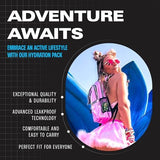 Sojourner Hydration Pack, Hydration Backpack - Water Backpack with 2l Hydration Bladder, Festival Essential - Rave Hydration Pack Hydropack Hydro for Hiking, Running, Biking, Festival Gear