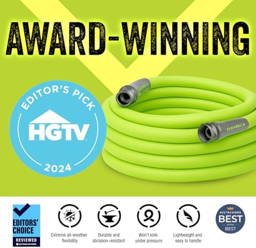 Flexzilla Garden Hose 5/8 in. x 75 ft., Lightweight All-Weather Water Hose, Durable and Flexible, Leak-Free Connections