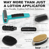 bearback Lotion Applicator for Back & Body – Apply Lotion, Cream, Sunscreen, Self Tanner, Medication, Ointment – Long Reach Folding Handle Roller – American Small Business (Teal)