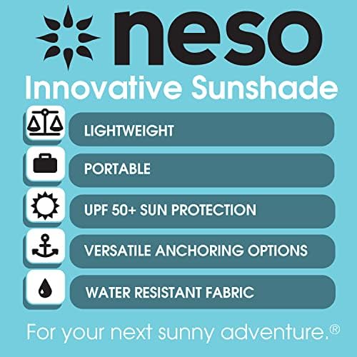 Neso Tents Beach Tent with Sand Anchor, Portable Canopy Sunshade - 7' x 7' - Patented Reinforced Corners(Aqua Fronds)