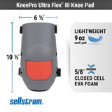 Sellstrom Ultra Flex KneePro Professional Knee Pads for Men & Women with Thick Foam Cushioning & Heavy Duty Hard Outer Shell - Adjustable Straps with Quick-Clips & Ergonomic Metal Hinges - for Construction Work, Gardening, Roofing, Flooring