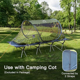 Night Cat Pop-up Mosquito Tent: 1 Person Camping Tent with Bug Screen Net Adults Kids Fits with Camping Cot (Exclueded)